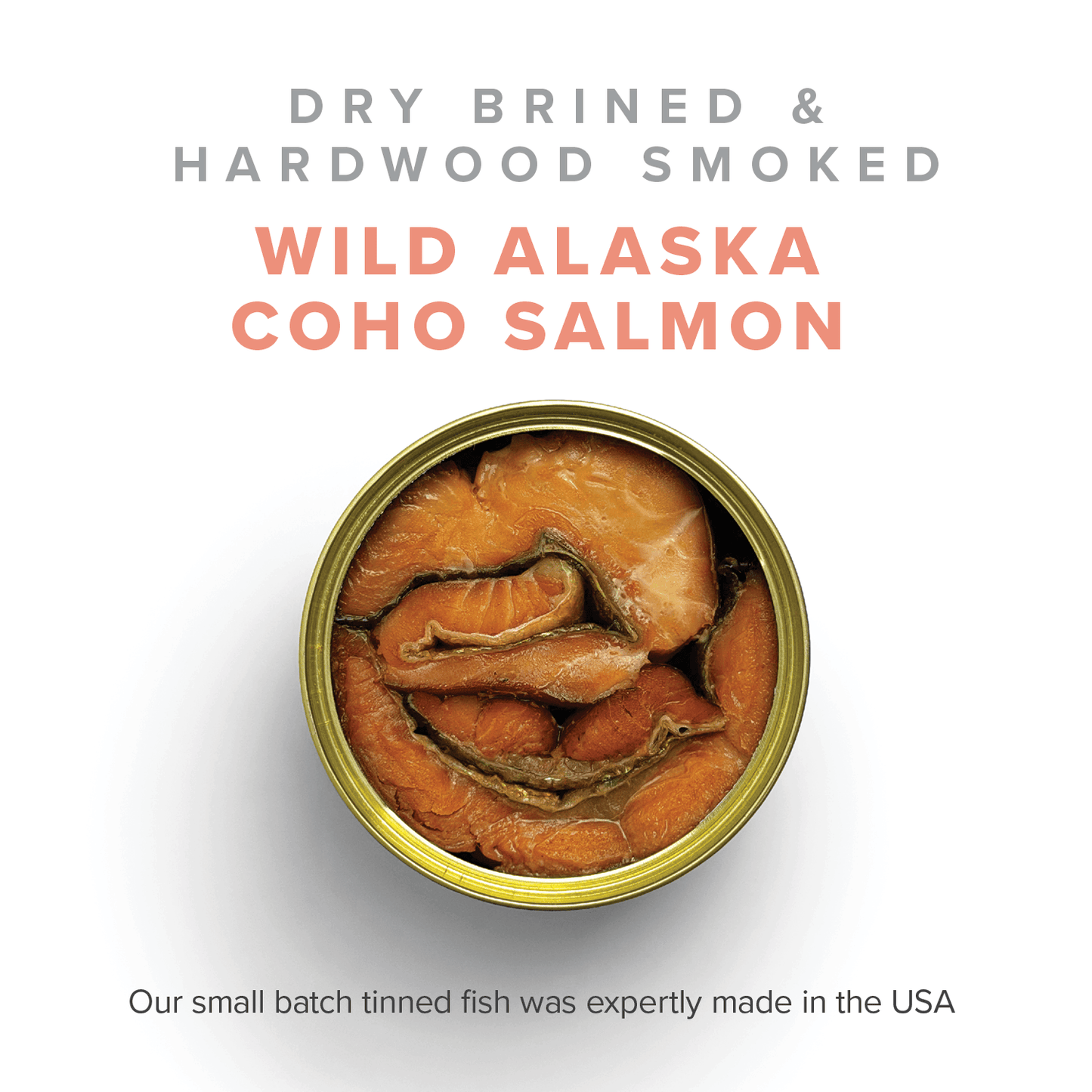 Hand Smoked Wild Alaska Coho Salmon 3.5oz Can