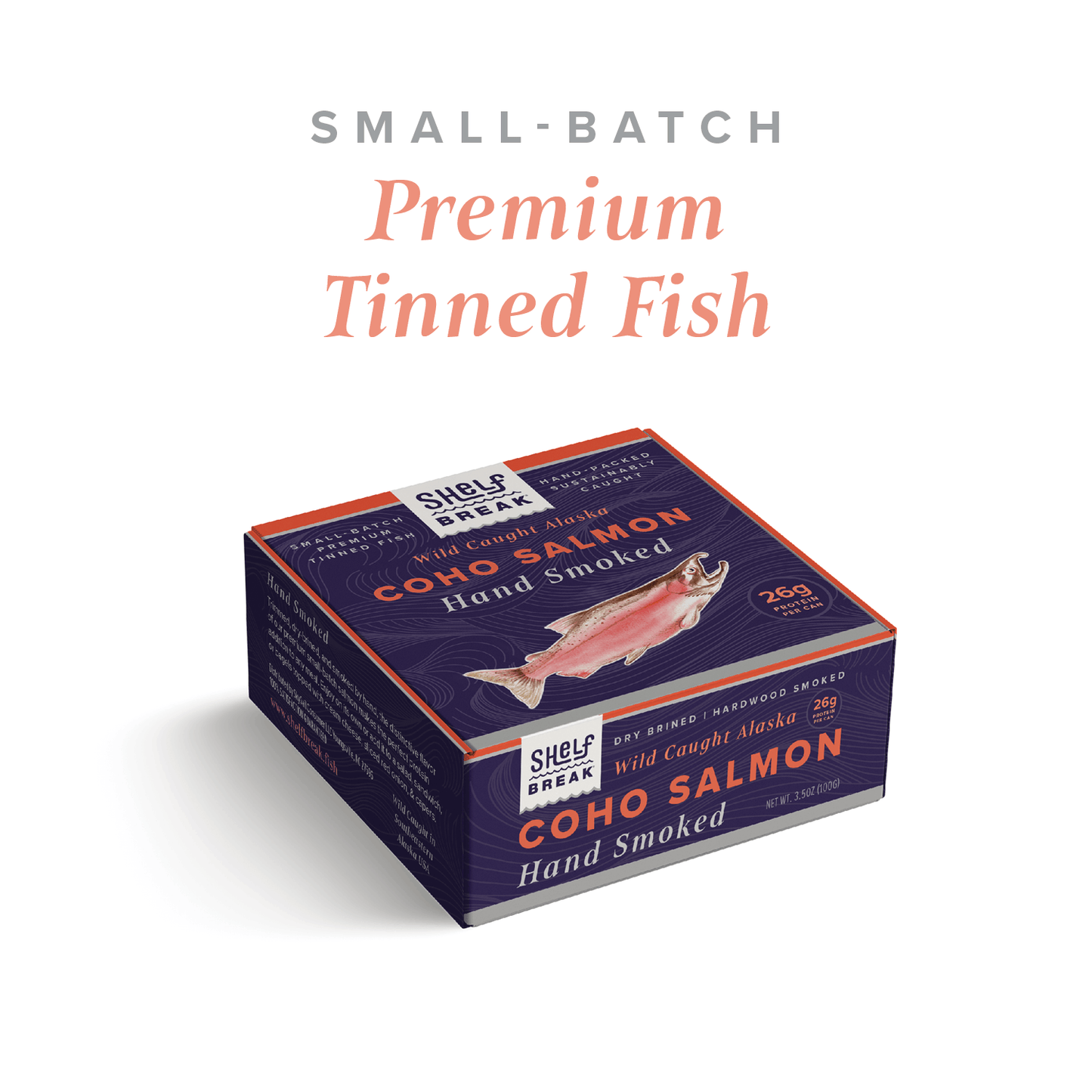 Hand Smoked Wild Alaska Coho Salmon 3.5oz Can