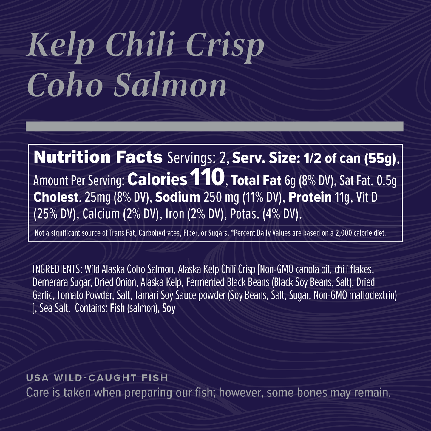 Kelp Chili Crisp Wild Alaska Coho Salmon 3.9oz Can